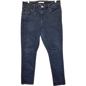 Levi's Womens 14 Classic Mid Rise Skinny Dark Wash Jeans W32/L30